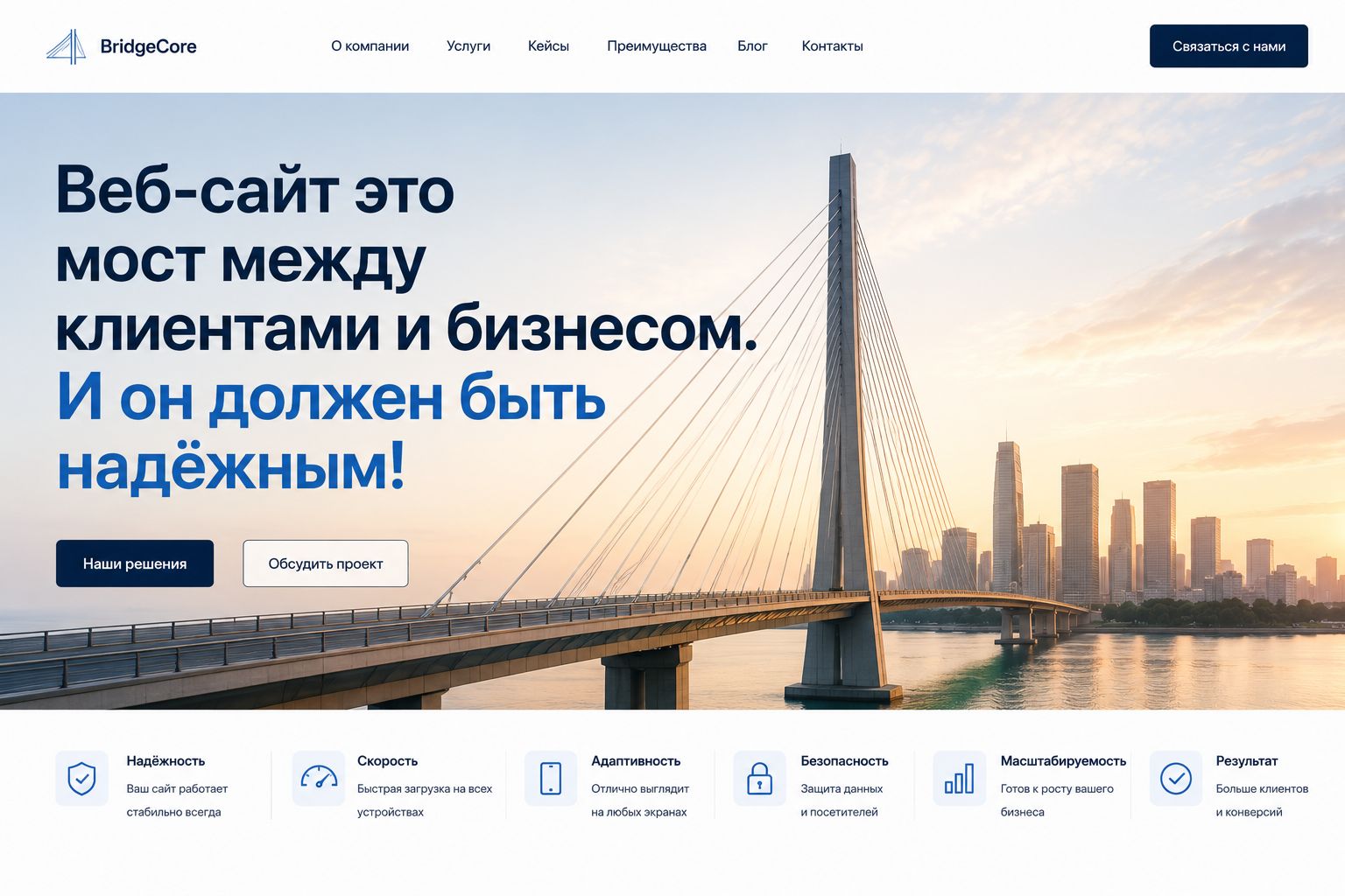 Скриншот сайта, вариант А